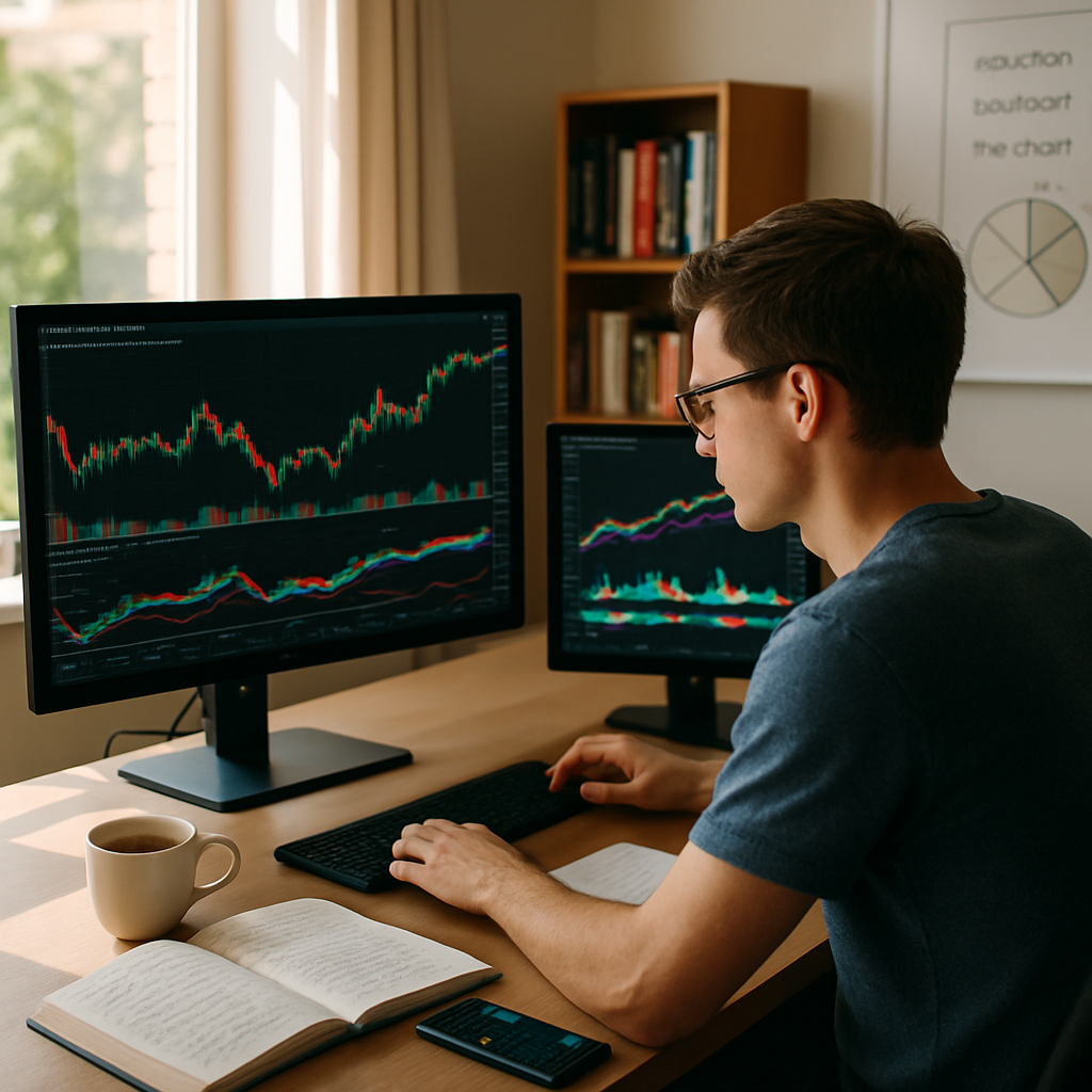 Stock market basics concept with trading charts and graphs